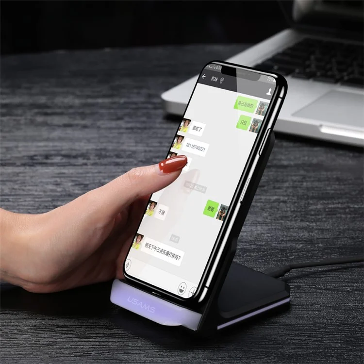 USAMS US-CD28 Wireless Fast Charging Stand Holder for iPhone Samsung