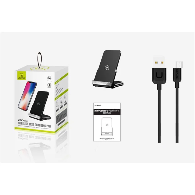 USAMS US-CD28 Wireless Fast Charging Stand Holder for iPhone Samsung