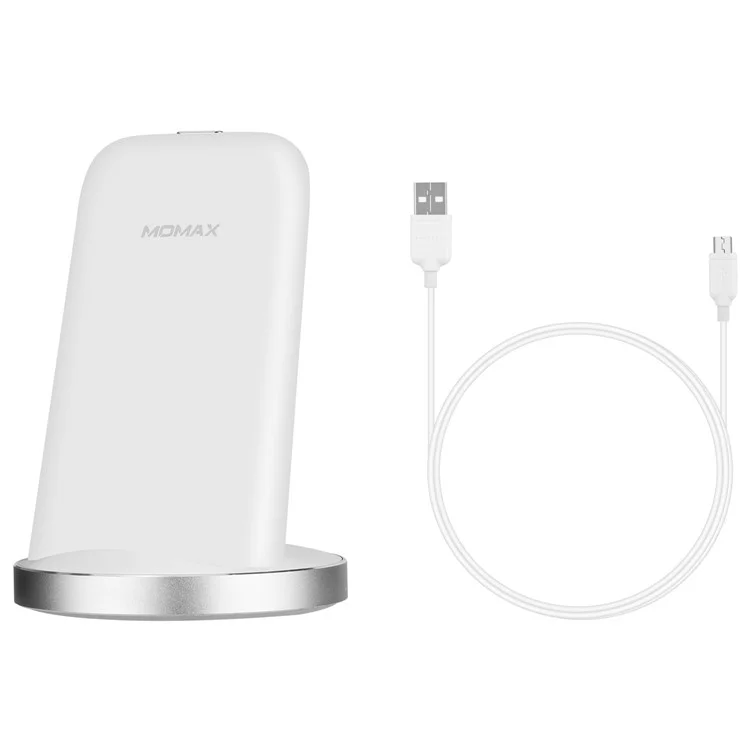 MOMAX Q.Dock2 10W Fast Wireless Charging Dock with LED Light for iPhone 8/8 Plus/Samsung Galaxy S8 (Not Support FOD Function) - White