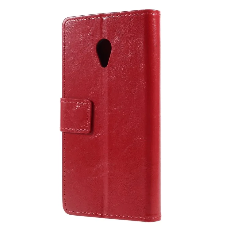 Crazy Horse Magnetic Stand Wallet Leather Mobile Phone Case for Alcatel U5 HD - Red