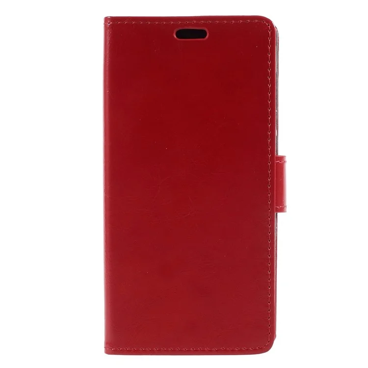 Crazy Horse Magnetic Stand Wallet Leather Mobile Phone Case for Alcatel U5 HD - Red