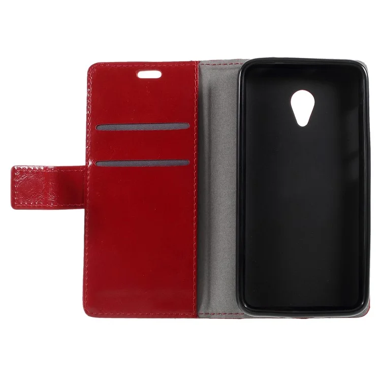 Crazy Horse Magnetic Stand Wallet Leather Mobile Phone Case for Alcatel U5 HD - Red
