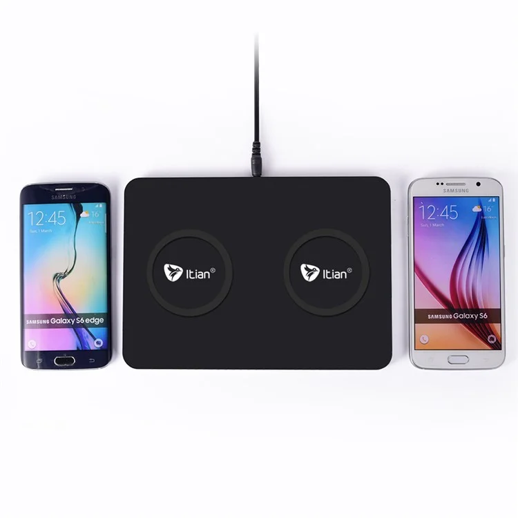 ITIAN Q300 Dual Qi Wireless Charger Charging Pad for iPhone 8/8 Plus/Samsung Galaxy S8/S8+/Note5 S6/S6 edge+/ LG G4 etc. - EU Plug