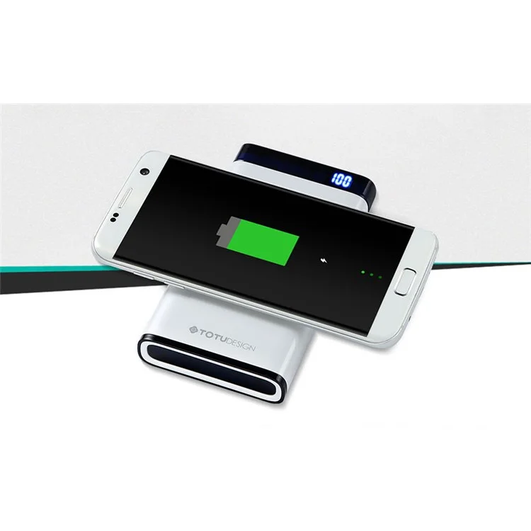 TOTU 8000mAh Qi Wireless Charging Power Bank Dual USB Output LCD Display Power Bank for iPhone X/8/8 Plus