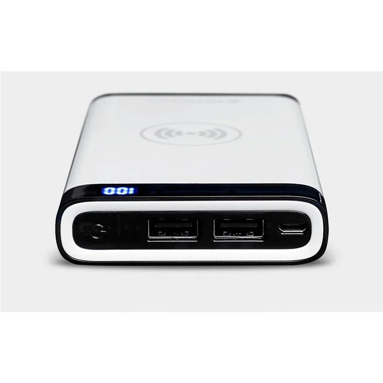 TOTU 8000mAh Qi Wireless Charging Power Bank Dual USB Output LCD Display Power Bank for iPhone X/8/8 Plus