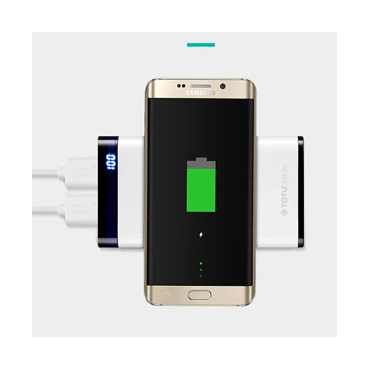TOTU 8000mAh Qi Wireless Charging Power Bank Dual USB Output LCD Display Power Bank for iPhone X/8/8 Plus