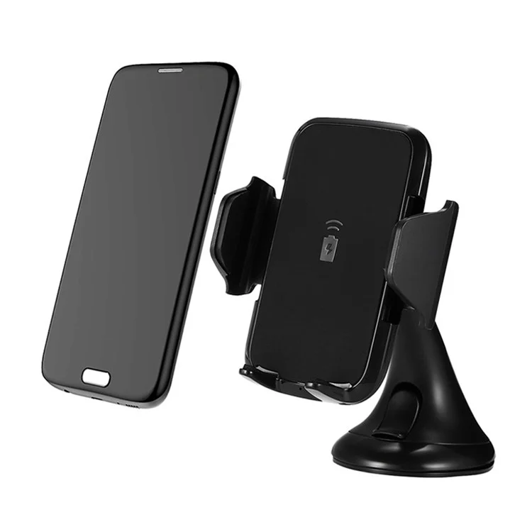 GY-A10 5V/1A Qi Wireless Charger + Suction Cup Car Mount Phone Holder for iPhone X/8 Plus/8 etc.