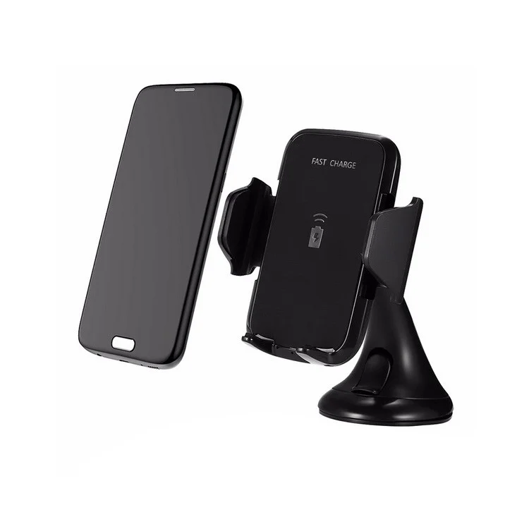 GY-A10 Suction Cup Car Mobile Phone Holder Qi Wireless Charger for iPhone X/8 Plus/8 Etc.