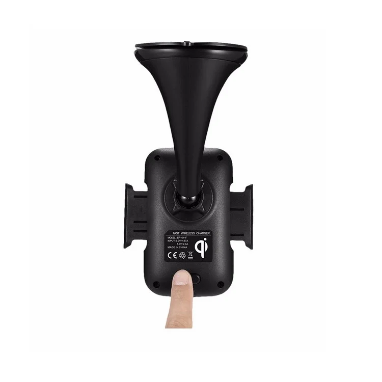 GY-A10 Suction Cup Car Mobile Phone Holder Qi Wireless Charger for iPhone X/8 Plus/8 Etc.