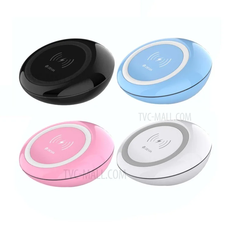 DEVIA Non-pole Series Round Wireless Fast Charging Pad for iPhone X/8/8 Plus/Samsung Galaxy Note8/S8/S7/S6 Etc - White