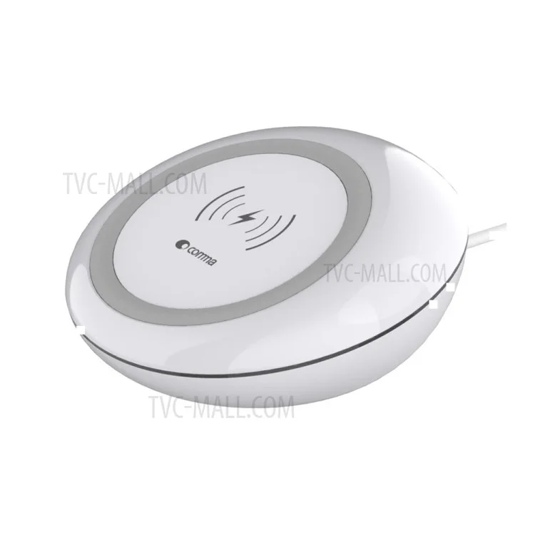 DEVIA Non-pole Series Round Wireless Fast Charging Pad for iPhone X/8/8 Plus/Samsung Galaxy Note8/S8/S7/S6 Etc - White