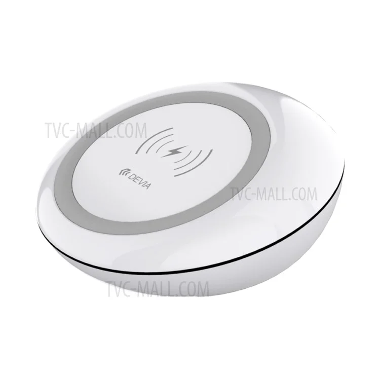 DEVIA Non-pole Series Round Wireless Fast Charging Pad for iPhone X/8/8 Plus/Samsung Galaxy Note8/S8/S7/S6 Etc - White