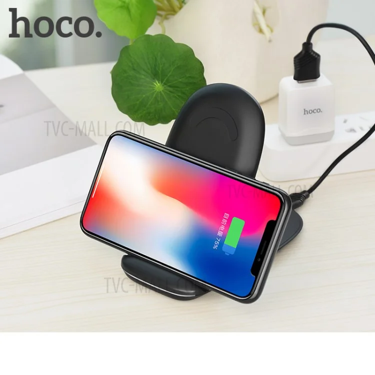 HOCO CW7 Fast Qi Wireless Charging Pad Stand with 3 Coils for iPhone X/8/8 Plus/Samsung Note 8/S8 etc.