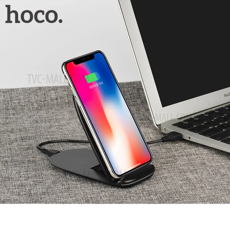 HOCO CW7 Fast Qi Wireless Charging Pad Stand with 3 Coils for iPhone X/8/8 Plus/Samsung Note 8/S8 etc.