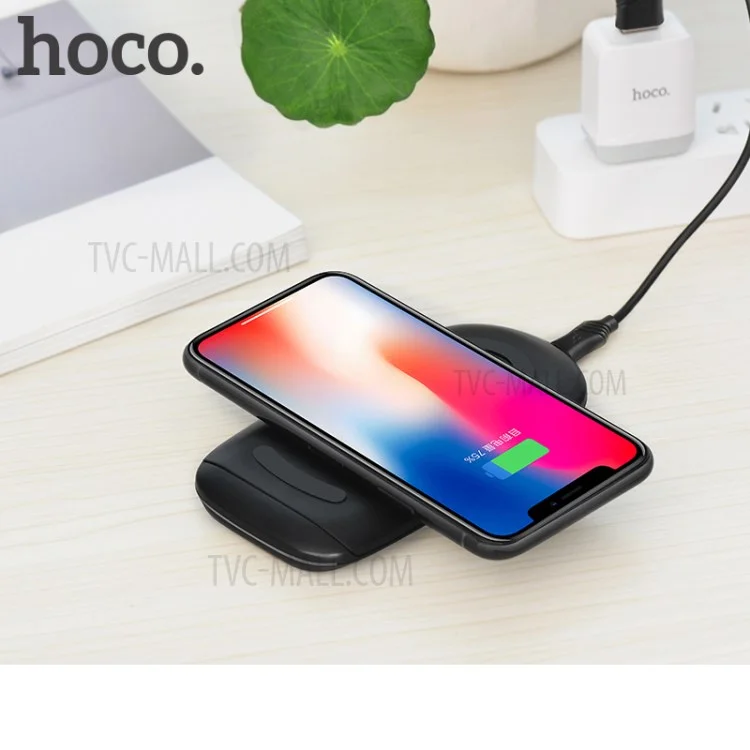 HOCO CW7 Fast Qi Wireless Charging Pad Stand with 3 Coils for iPhone X/8/8 Plus/Samsung Note 8/S8 etc.