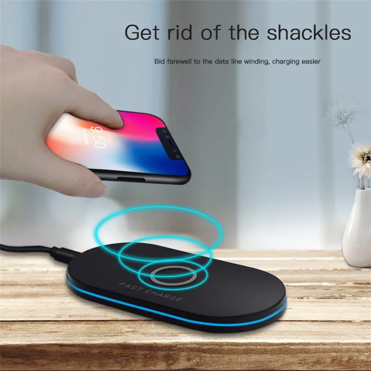 Q100 Qi Wireless Charging Pad Wireless Charger for iPhone X/8/8 Plus/Samsung Note 8/S8 etc.