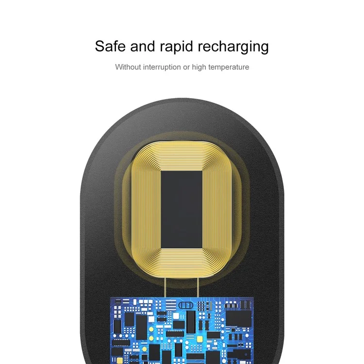 BASEUS Slim Microfiber Wireless Charging Receiver for Phone with Micro USB Port - Black