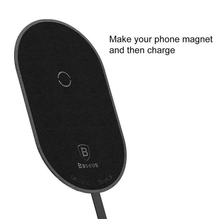 BASEUS Slim Microfiber Wireless Charging Receiver for Phone with Micro USB Port - Black