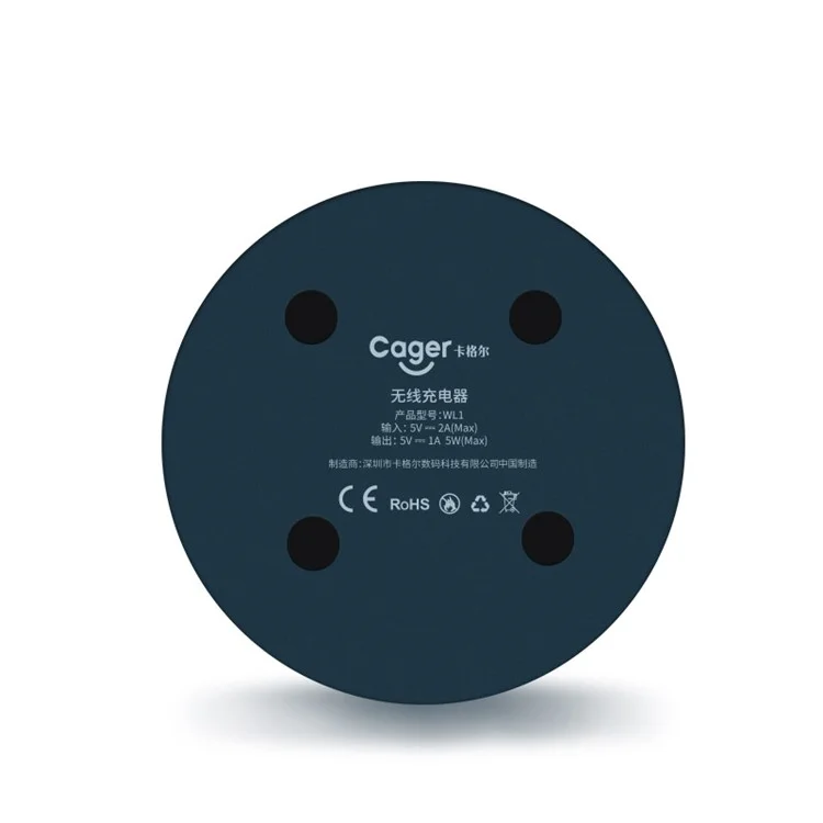 CAGER WL3 Slim Round Qi Wireless Charging Pad for iPhone X/Galaxy S8