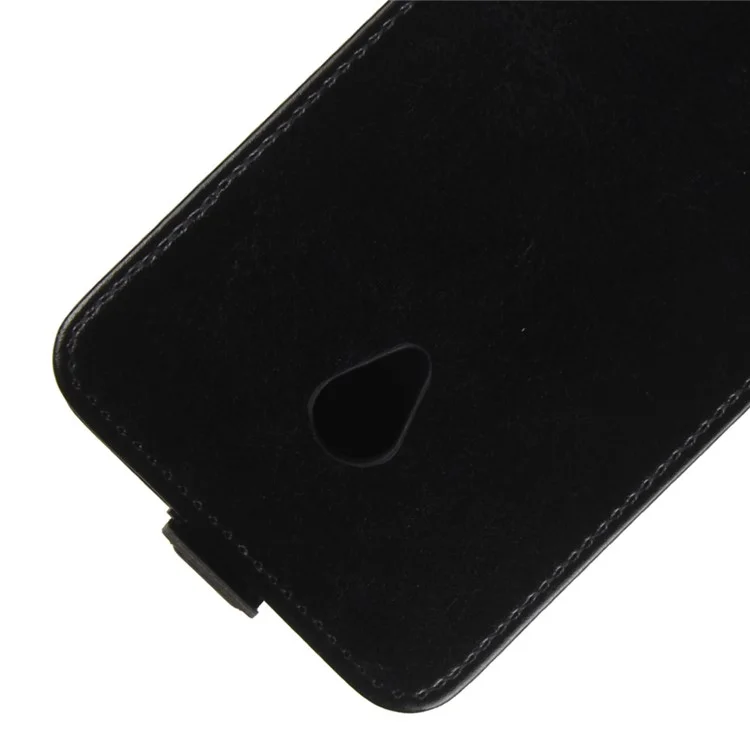 Crazy Horse Texture Vertical Flip Leather Mobile Phone Case Cover with Card/Photo Slot for Alcatel U5 (3G Version) - Black
