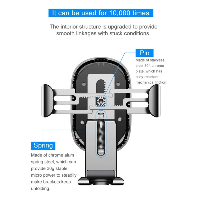 Baseuus Navegação de Carro Carregem Sem Fio Mount Air Breation Phone Selder Suporte Para Iphone 12/12 Pro/12 Mini/12 Pro Max (não Suporta Função Fod) - Preto