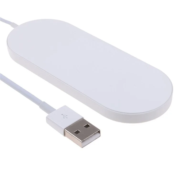 2-em 1 qi Wireless Charger Pad Para Telefone e Apple Watch - Branco