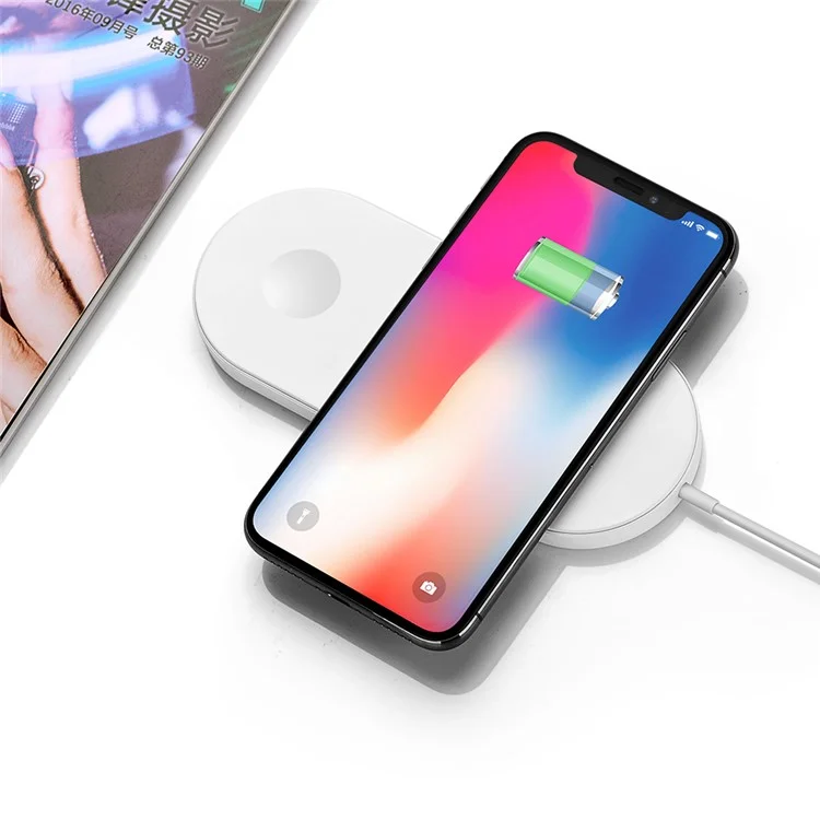 2-in-1 Qi Wireless Charger Pad Für Telefon- Und Apple Watch - Weiß