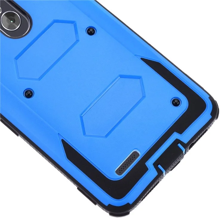 Heavy Duty Rugged PC TPU Hybrid Belt Clip Kickstand Case for Alcatel A3/A30 - Blue