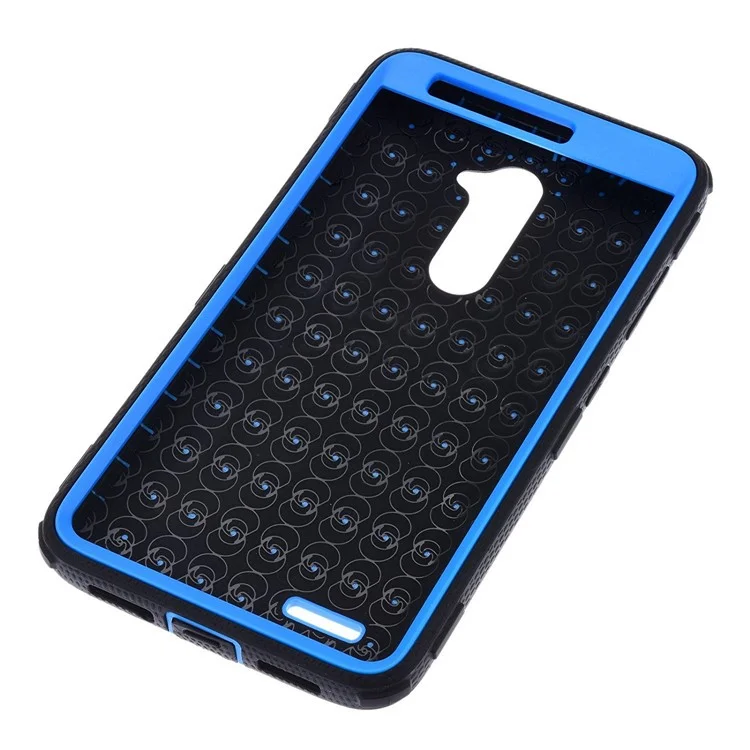 Heavy Duty Rugged PC TPU Hybrid Belt Clip Kickstand Case for Alcatel A3/A30 - Blue
