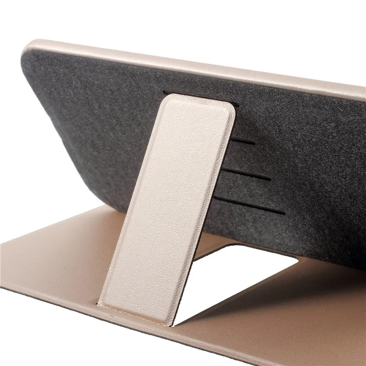 WUW C54 Detachable Qi Wireless Charger Stand Leather Mouse Pad for iPhone X/8/8 Plus etc. - Gold