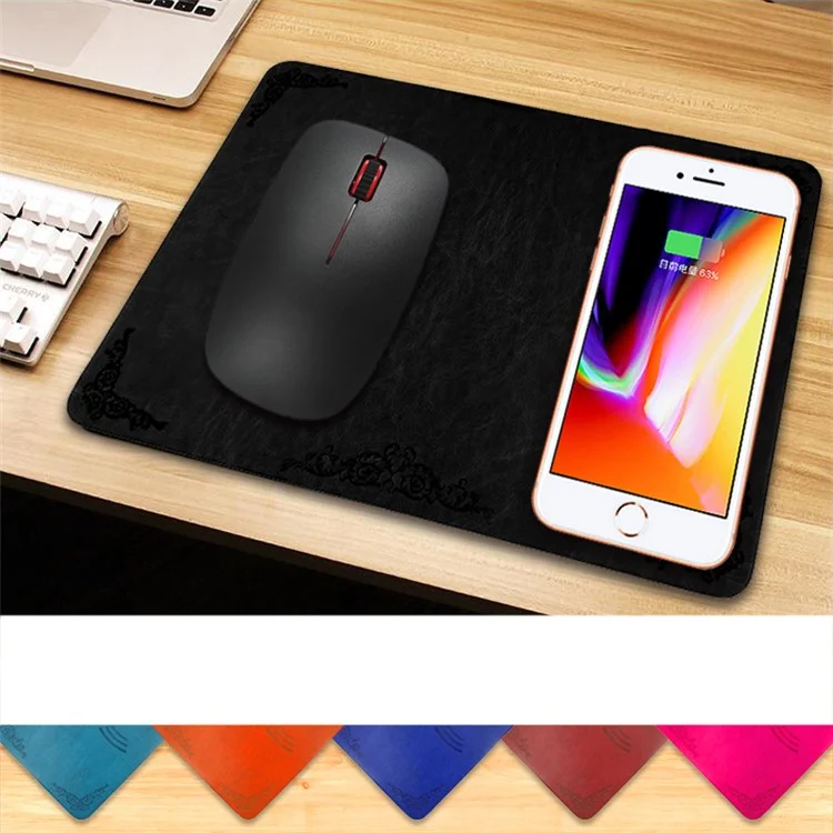 M30 Creative Qi Wireless Charging Mouse Pad for iPhone X/8/8 Plus, Samsung Note 8/S8/S8 Plus - Black