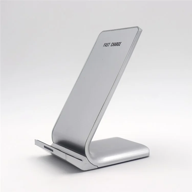 N700 Fast Charging Qi Wireless Charger Stand Dock for iPhone X / 8 / Samsung Galaxy S8 - Silver