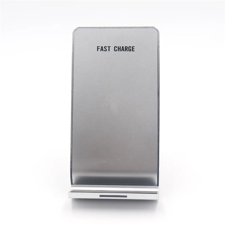 N700 Fast Charging Qi Wireless Charger Stand Dock for iPhone X / 8 / Samsung Galaxy S8 - Silver