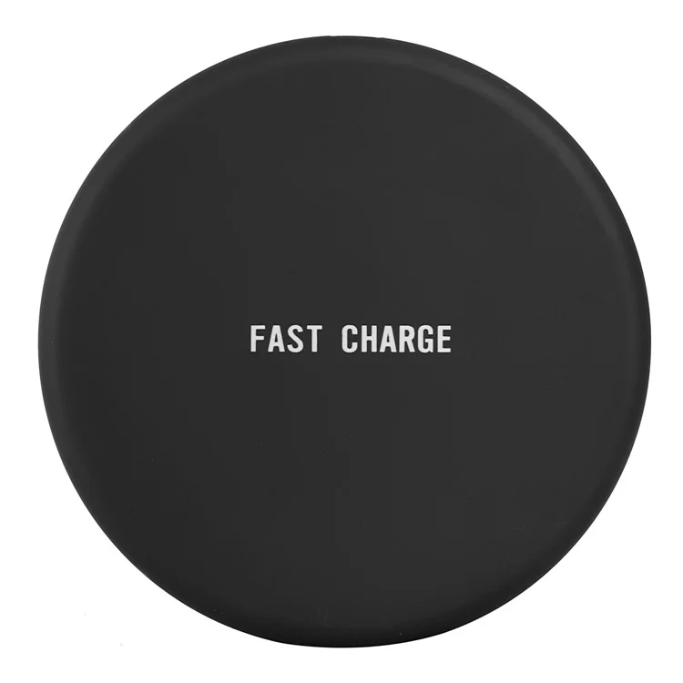 Q16 Ultra-thin Round 9V Qi Wireless Fast Charging Pad for iPhone X/8/8 Plus Etc. - Black