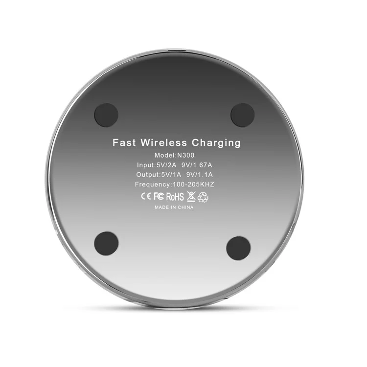 N300 Fast Wireless Charger Qi Wireless Charging Pad for iPhone 8/Samsung Galaxy S8 etc. - Black