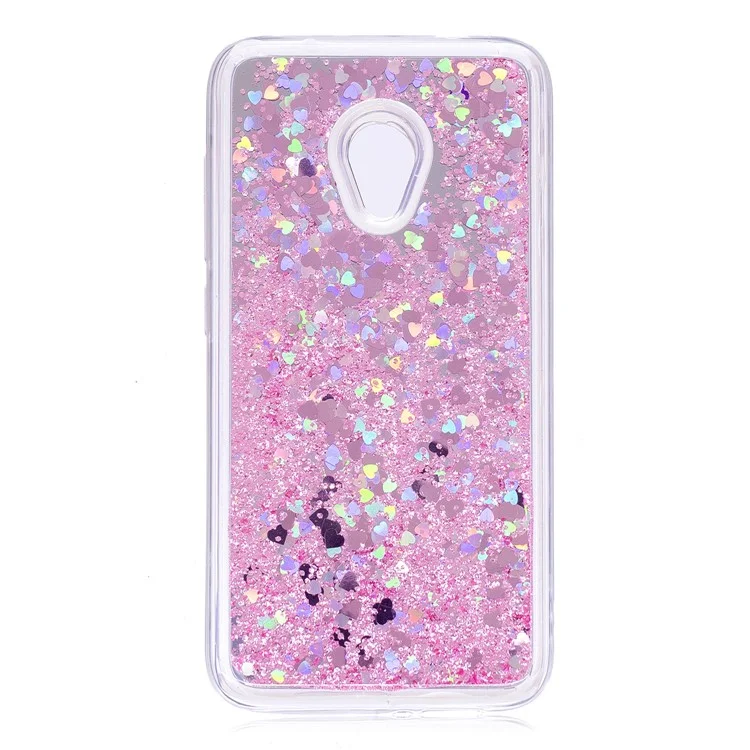 Dynamic Glitter Sequins Liquid Case Mirror Surface TPU Phone Case for Alcatel U5 (4G Version) - Pink