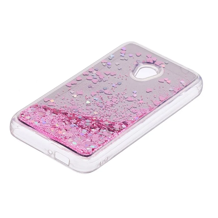 Dynamic Glitter Sequins Liquid Case Mirror Surface TPU Phone Case for Alcatel U5 (4G Version) - Pink
