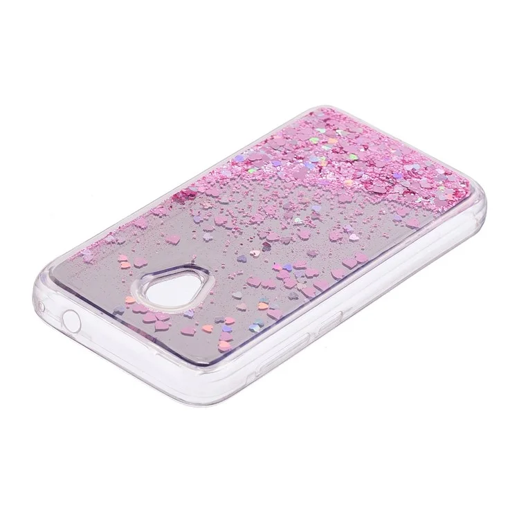 Dynamic Glitter Sequins Liquid Case Mirror Surface TPU Phone Case for Alcatel U5 (4G Version) - Pink