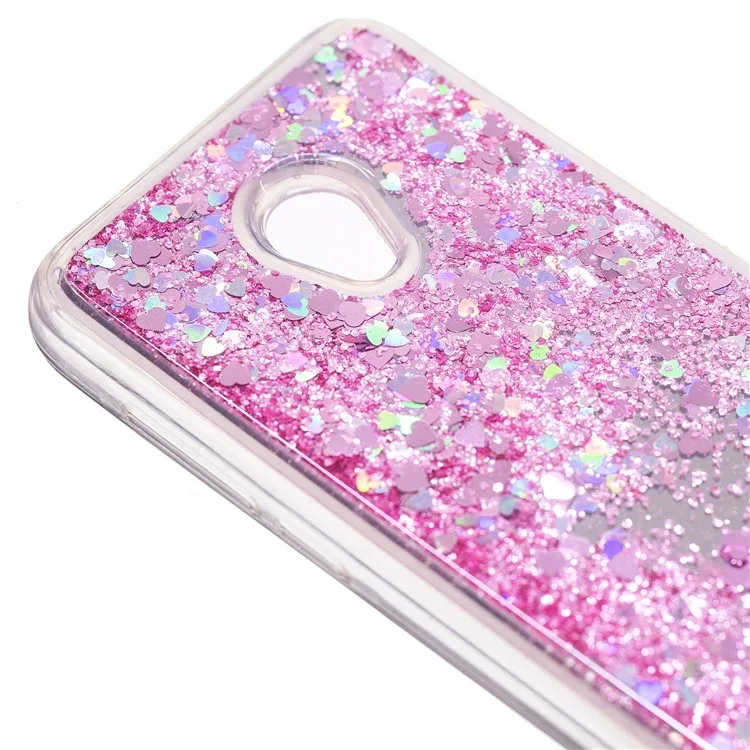 Dynamic Glitter Sequins Liquid Case Mirror Surface TPU Phone Case for Alcatel U5 (4G Version) - Pink