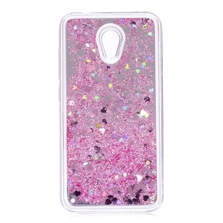Dynamic Glitter Sequins Liquid Case Mirror Surface TPU Phone Case for Alcatel U5 (3G Version) - Pink