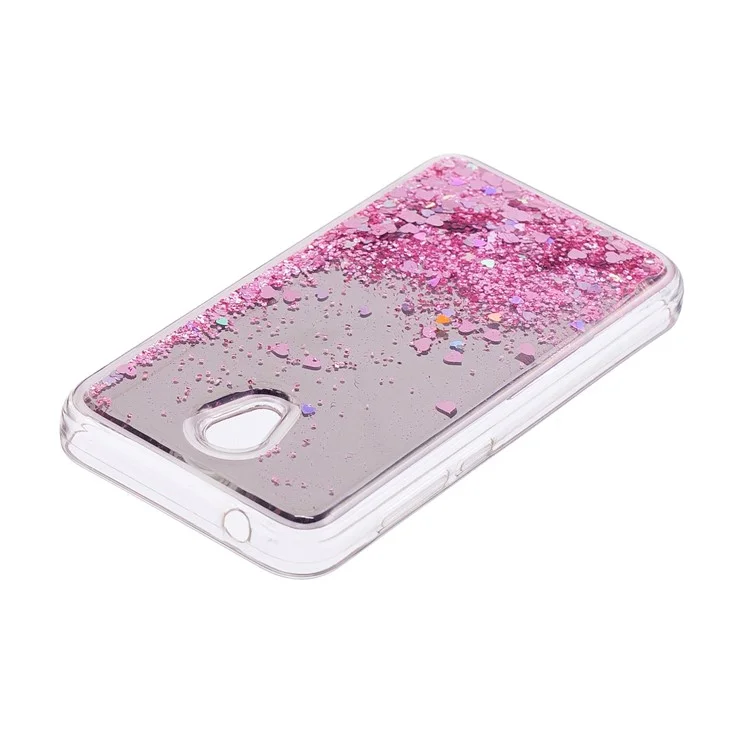 Dynamic Glitter Sequins Liquid Case Mirror Surface TPU Phone Case for Alcatel U5 (3G Version) - Pink