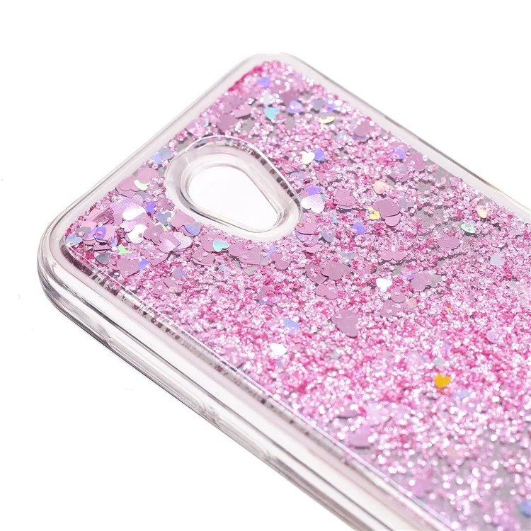 Dynamic Glitter Sequins Liquid Case Mirror Surface TPU Phone Case for Alcatel U5 (3G Version) - Pink