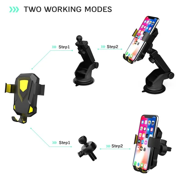 Multi-purpose Car Fast Wireless Charger Qi Wireless Charging Stand for iPhone X/8/8 Plus