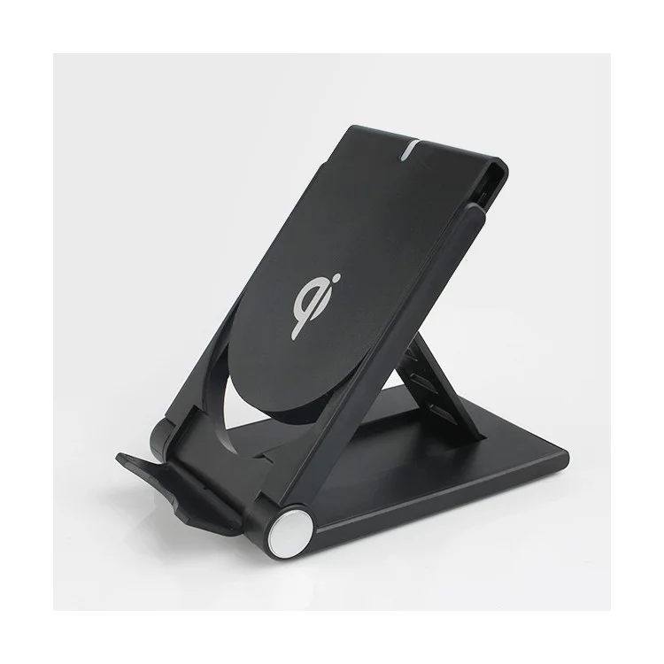 Q11 Foldable Qi Wireless Charger Stand Dock for iPhone X / 8 / Samsung Galaxy S8 - Black