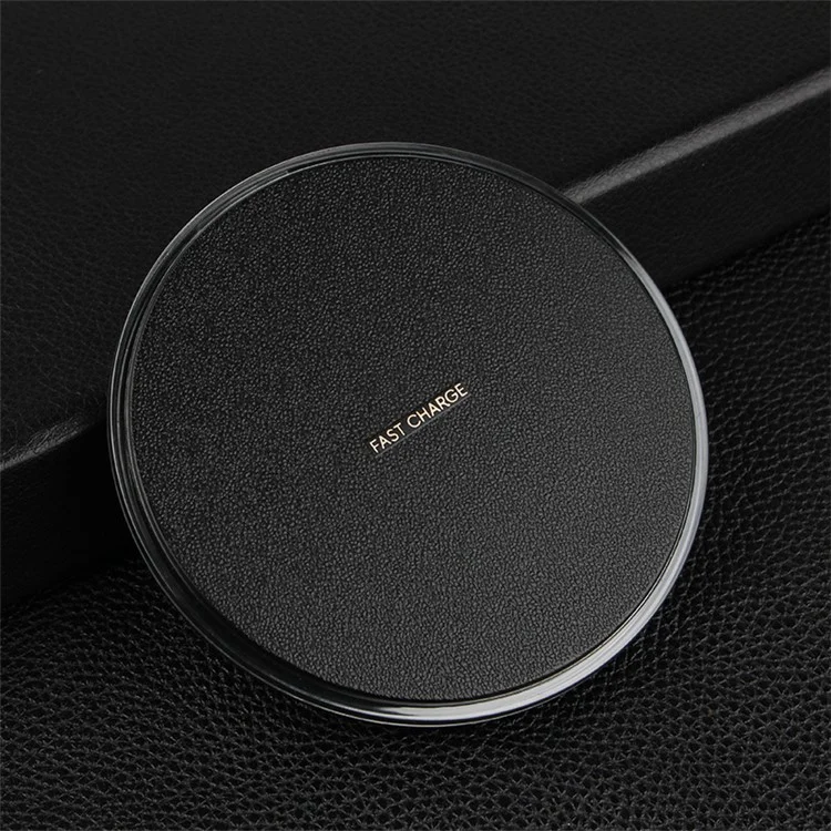 K3 Portable Thin Round Qi Wireless Fast Charging Mat for iPhone X/8/8Plus, Samsung Note 8/S8/S8 Plus - Black