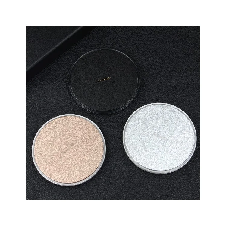 K3 Portable Thin Round Qi Wireless Fast Charging Mat for iPhone X/8/8Plus, Samsung Note 8/S8/S8 Plus - Black
