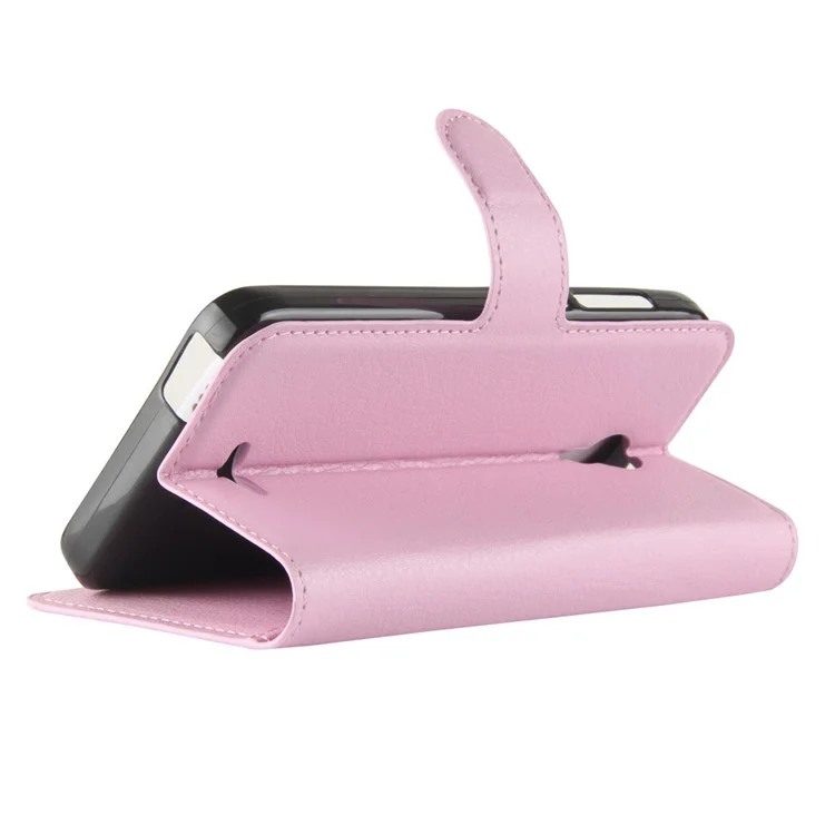 Litchi Skin Magnetic Leather Stand Cover for Alcatel Cameox 5044R - Pink