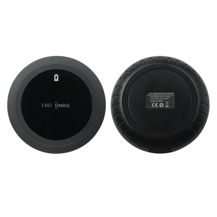 Q75 Round Qi Wireless Fast Charging Pad for iPhone X/8/8 Plus/Samsung Galaxy Note8/S8/S7/S6 Etc - Black