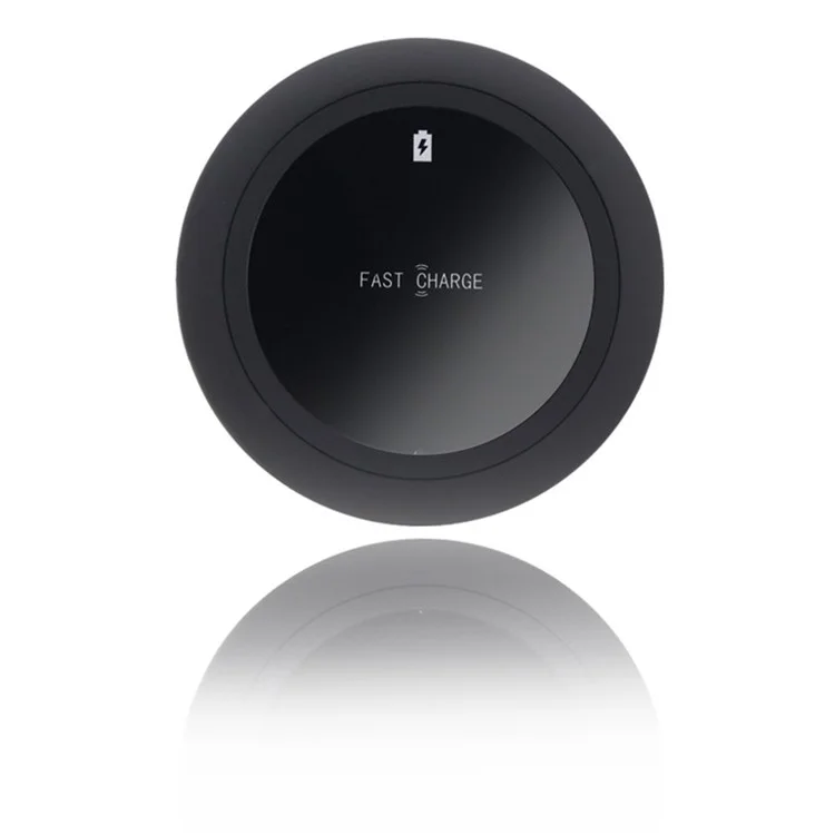 Q75 Round Qi Wireless Fast Charging Pad for iPhone X/8/8 Plus/Samsung Galaxy Note8/S8/S7/S6 Etc - Black