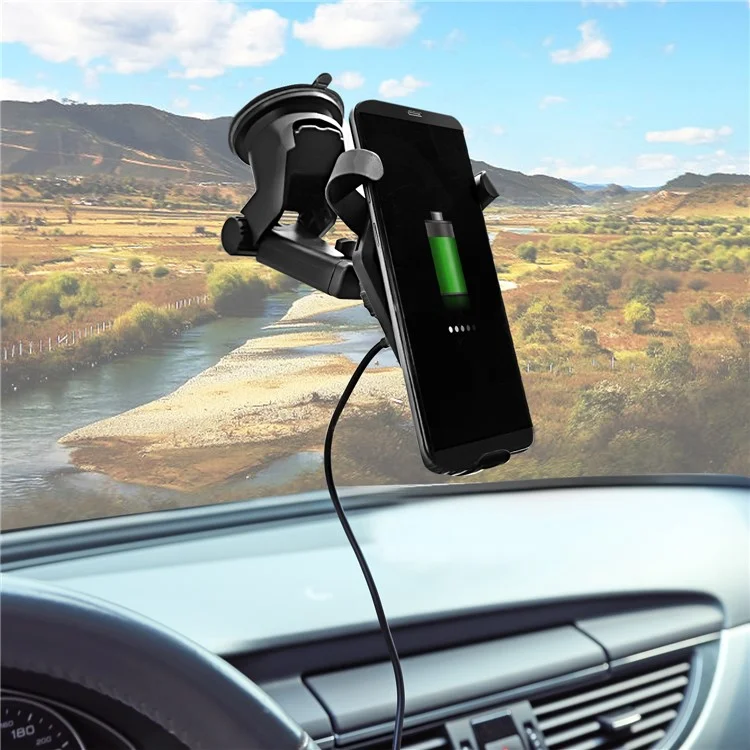 50Pcs/Set 2-in-1 10W 9V Fast Charge Qi Wireless Charging Suction Cup Stand + Car Air Vent Mount